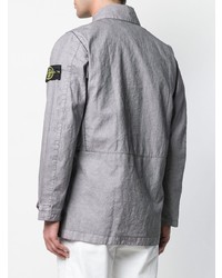 Мужской серый легкий бомбер от Stone Island
