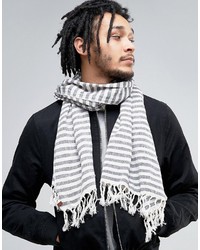 Мужской серый легкий шарф в горизонтальную полоску от Esprit