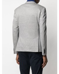 Мужской серый льняной двубортный пиджак от Z Zegna