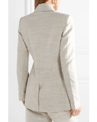 Женский серый льняной двубортный пиджак от Rebecca Vallance