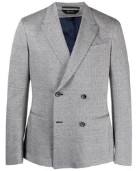 Мужской серый льняной двубортный пиджак от Z Zegna