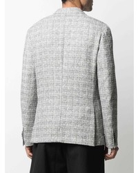Мужской серый льняной пиджак в шотландскую клетку от Z Zegna