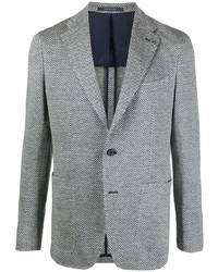 Мужской серый льняной пиджак с узором "в ёлочку" от Tagliatore