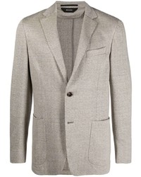 Мужской серый льняной пиджак с узором "в ёлочку" от Z Zegna