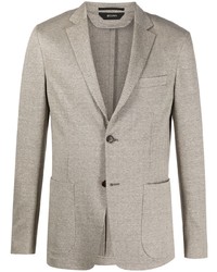 Мужской серый льняной пиджак с узором зигзаг от Z Zegna