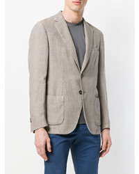 Мужской серый льняной пиджак от Dell'oglio