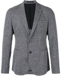 Мужской серый льняной пиджак от Emporio Armani
