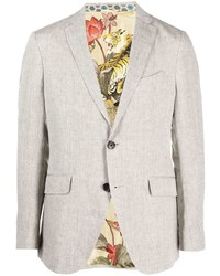 Мужской серый льняной пиджак от Etro