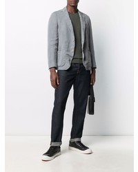 Мужской серый льняной пиджак от Altea