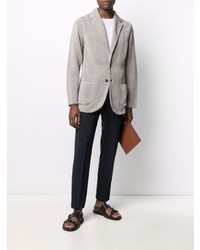Мужской серый льняной пиджак от Lardini