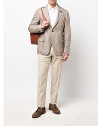 Мужской серый льняной пиджак от Lardini