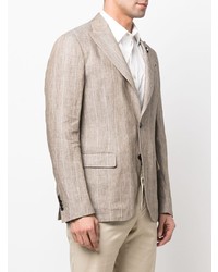 Мужской серый льняной пиджак от Lardini