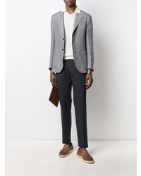 Мужской серый льняной пиджак от Barba