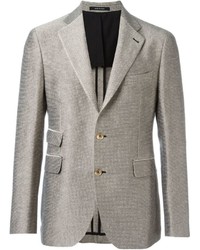 Мужской серый льняной пиджак от Tagliatore