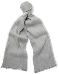 Мужской серый льняной шарф от Loro Piana