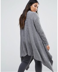 Женский серый массивный открытый кардиган от Club L