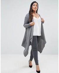 Женский серый массивный открытый кардиган от Club L