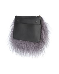 Серый меховой клатч от Valextra