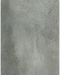 Женский серый меховой шарф от Pieces