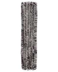 Женский серый меховой шарф от Adrienne Landau