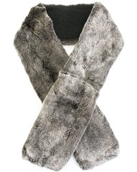 Женский серый меховой шарф от N.Peal