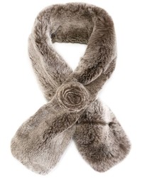Женский серый меховой шарф от N.Peal