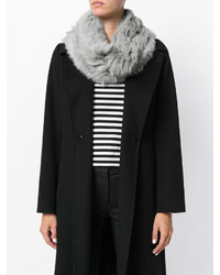 Женский серый меховой шарф от Yves Salomon