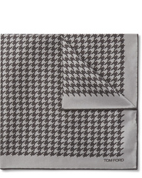 Серый нагрудный платок с узором "гусиные лапки"