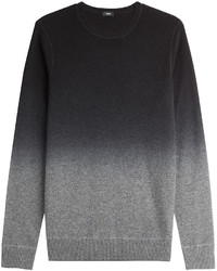 Серый омбре свитер с круглым вырезом