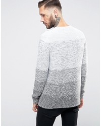 Мужской серый омбре свитер с круглым вырезом от ONLY & SONS