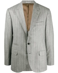Мужской серый пиджак в вертикальную полоску от Brunello Cucinelli