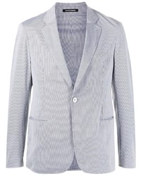 Мужской серый пиджак в вертикальную полоску от Emporio Armani
