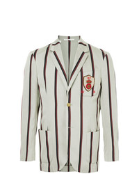 Мужской серый пиджак в вертикальную полоску от Kent & Curwen