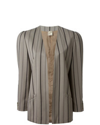 Женский серый пиджак в вертикальную полоску от Krizia Vintage