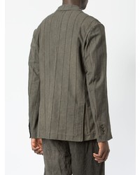 Мужской серый пиджак в вертикальную полоску от Uma Wang