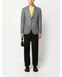 Мужской серый пиджак в вертикальную полоску от Lardini