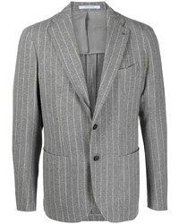 Мужской серый пиджак в вертикальную полоску от Tagliatore