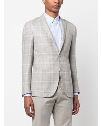 Мужской серый пиджак в клетку от Corneliani