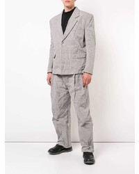 Мужской серый пиджак в клетку от Sankuanz