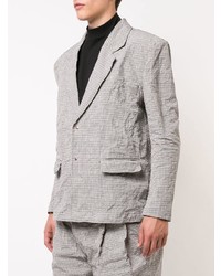 Мужской серый пиджак в клетку от Sankuanz