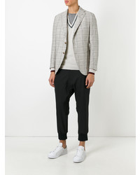 Мужской серый пиджак в клетку от Eleventy