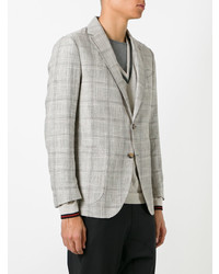 Мужской серый пиджак в клетку от Eleventy