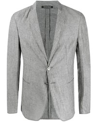Мужской серый пиджак в клетку от Emporio Armani