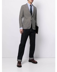 Мужской серый пиджак в клетку от Man On The Boon.