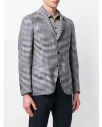Мужской серый пиджак в мелкую клетку от Lardini