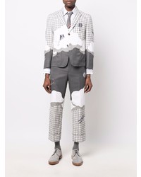 Мужской серый пиджак в мелкую клетку от Thom Browne