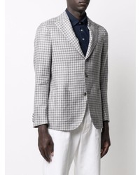 Мужской серый пиджак в мелкую клетку от Barba