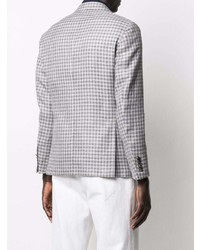 Мужской серый пиджак в мелкую клетку от Barba