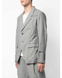 Мужской серый пиджак в стиле пэчворк от Ziggy Chen