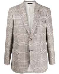 Мужской серый пиджак в шотландскую клетку от Brioni